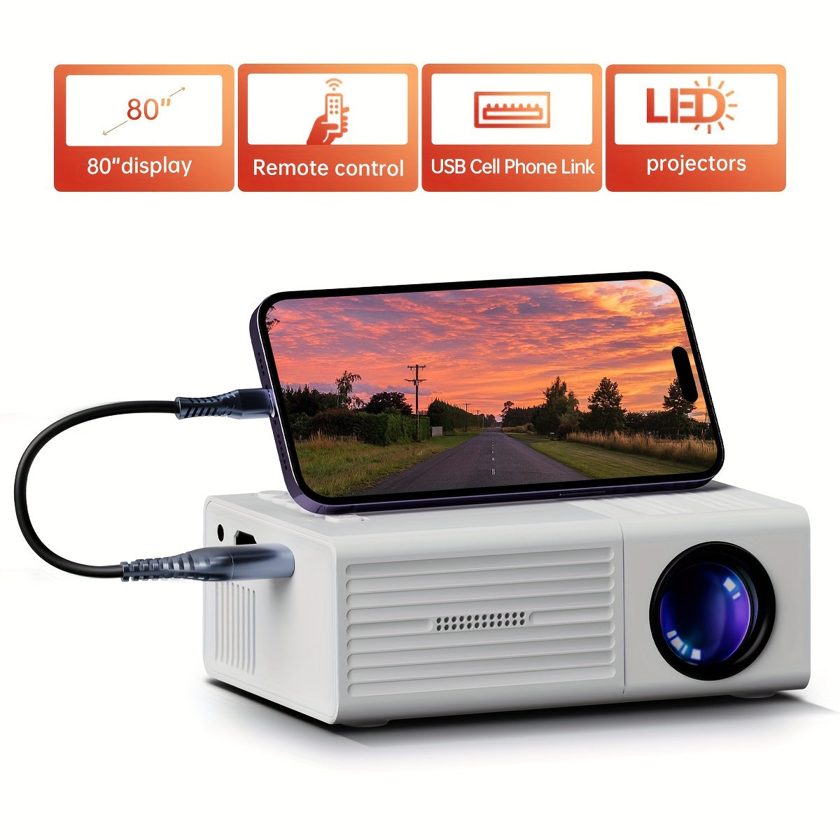 Draagbare Mini Projector 3000 Lumen