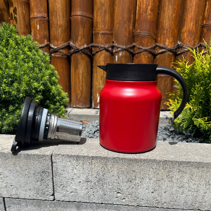 Dubbelwandige theepot met geïntegreerd filter - Hygiënische isolatie voor warme dranken tot 6 uur