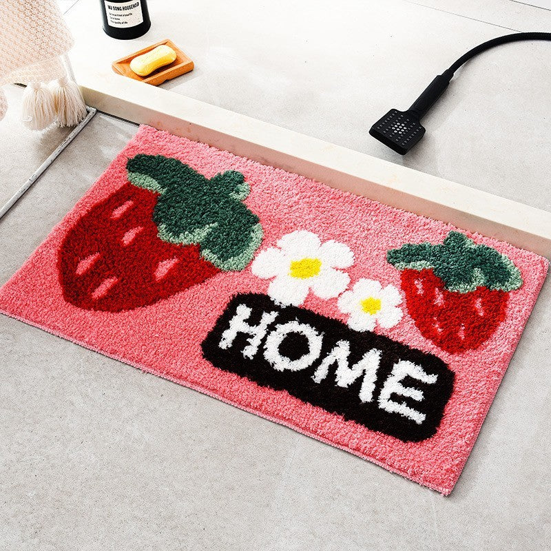 Duurzame Aardbei Voetmat 50x80 cm - Weerbestendig en Rutschbestendig voor Binnen en Buiten Gebruik