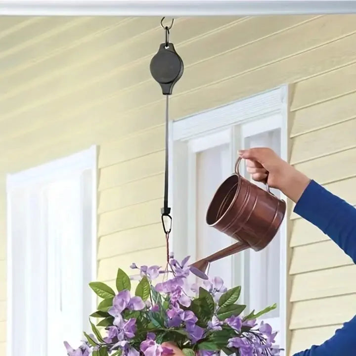 Elegante Plantenhanger met Pulley-Systeem – Duurzaam en Ruimtebesparend voor Binnen en Buiten