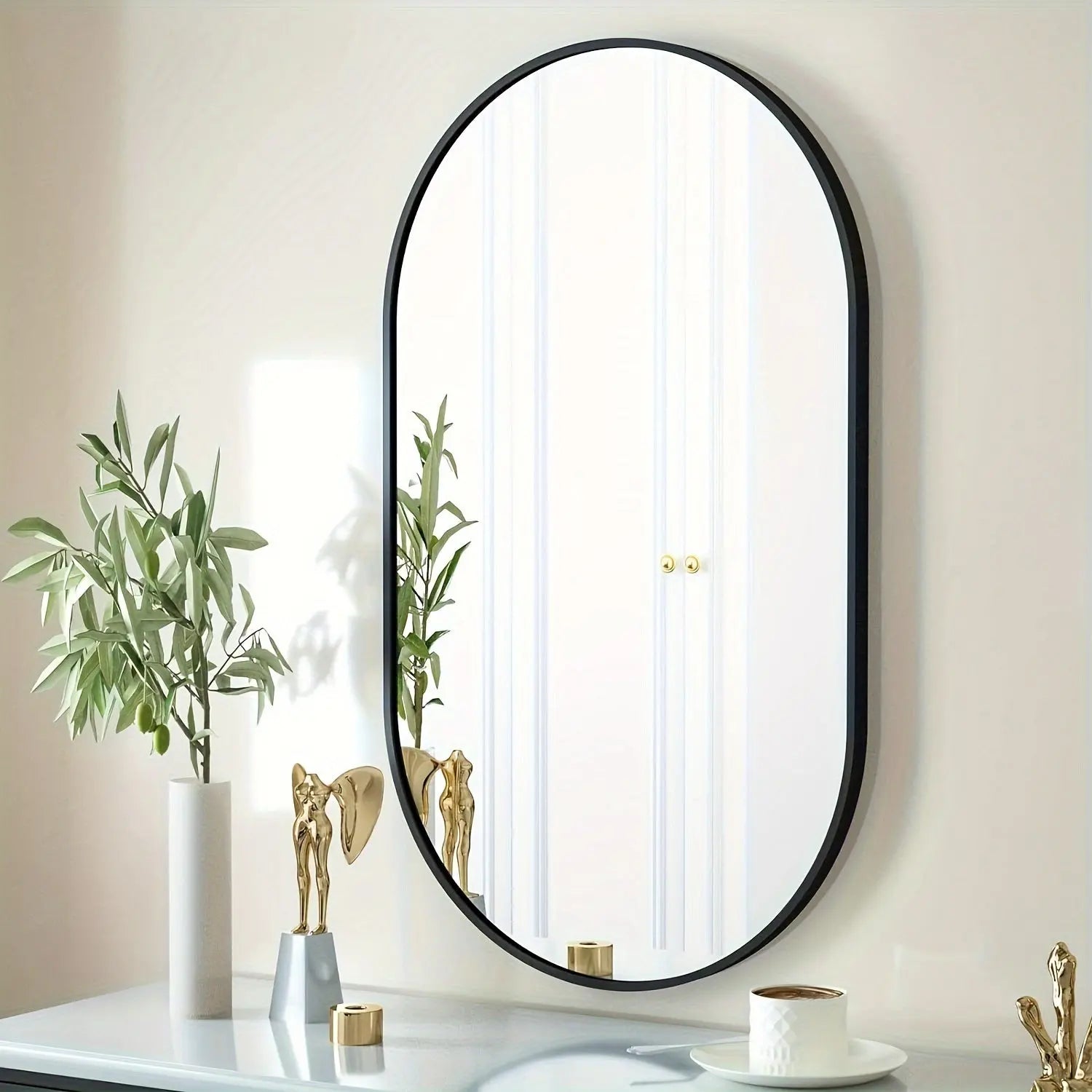 Elegante ovale spiegel - moderne wandspiegel voor badkamer, slaapkamer en gang
