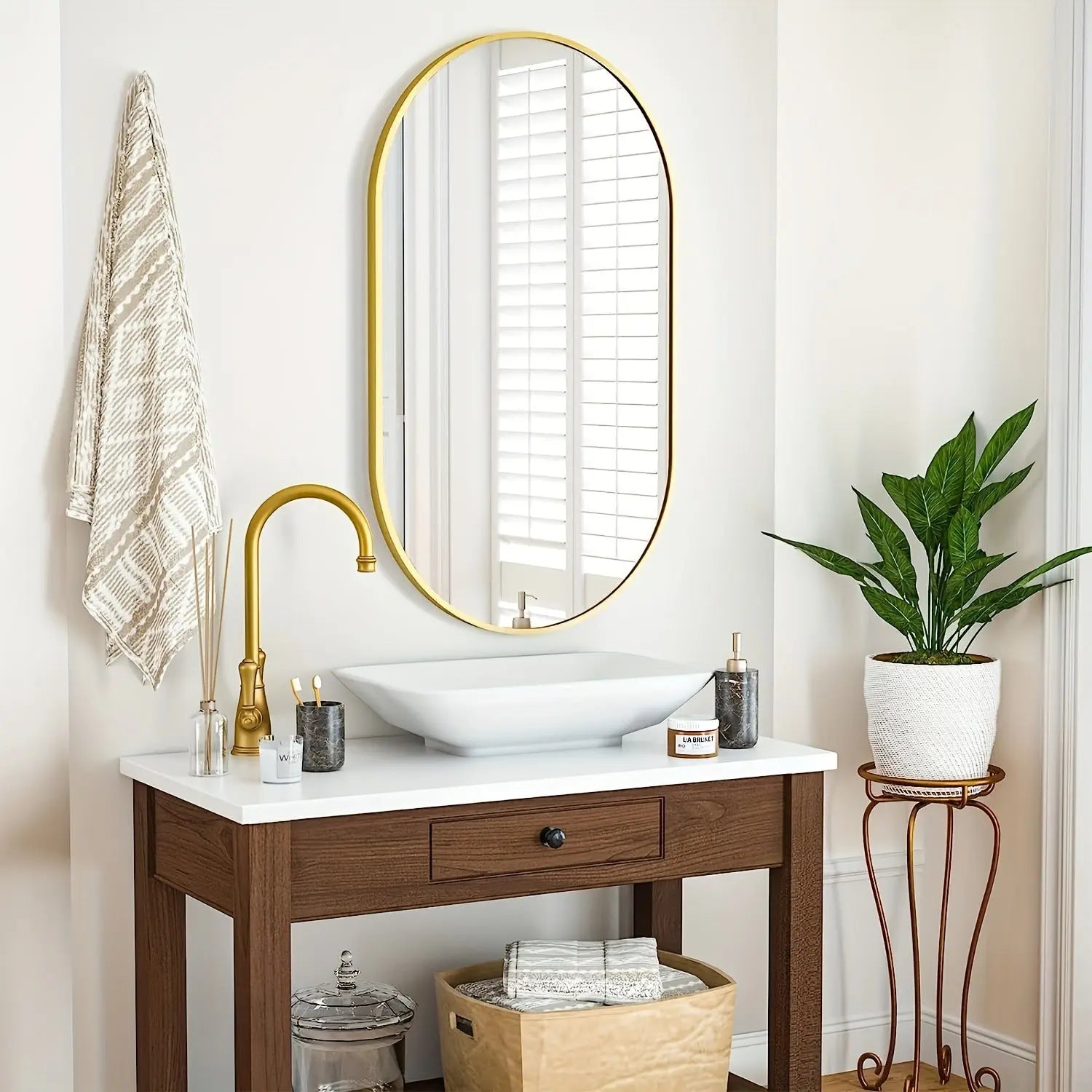 Elegante ovale spiegel - moderne wandspiegel voor badkamer, slaapkamer en gang