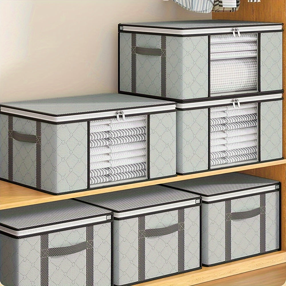 Vouwbare Opbergzakken voor Beddengoed & Kleding – Set van 4 Duurzame Organisatoren met Doorzichtig VAK