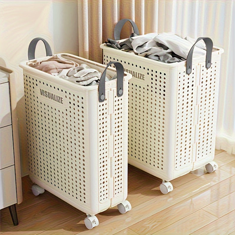 Opvouwbare Wasmand met Wieltjes – Eenvoudig te Verplaatsen & Ruimtebesparend Ontwerp