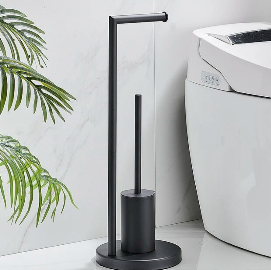 Flushy toiletpapierhouder met borstel - Space -sparen en veelzijdig voor moderne badkamers