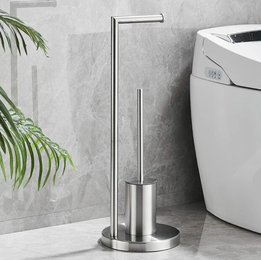 Flushy toiletpapierhouder met borstel - Space -sparen en veelzijdig voor moderne badkamers