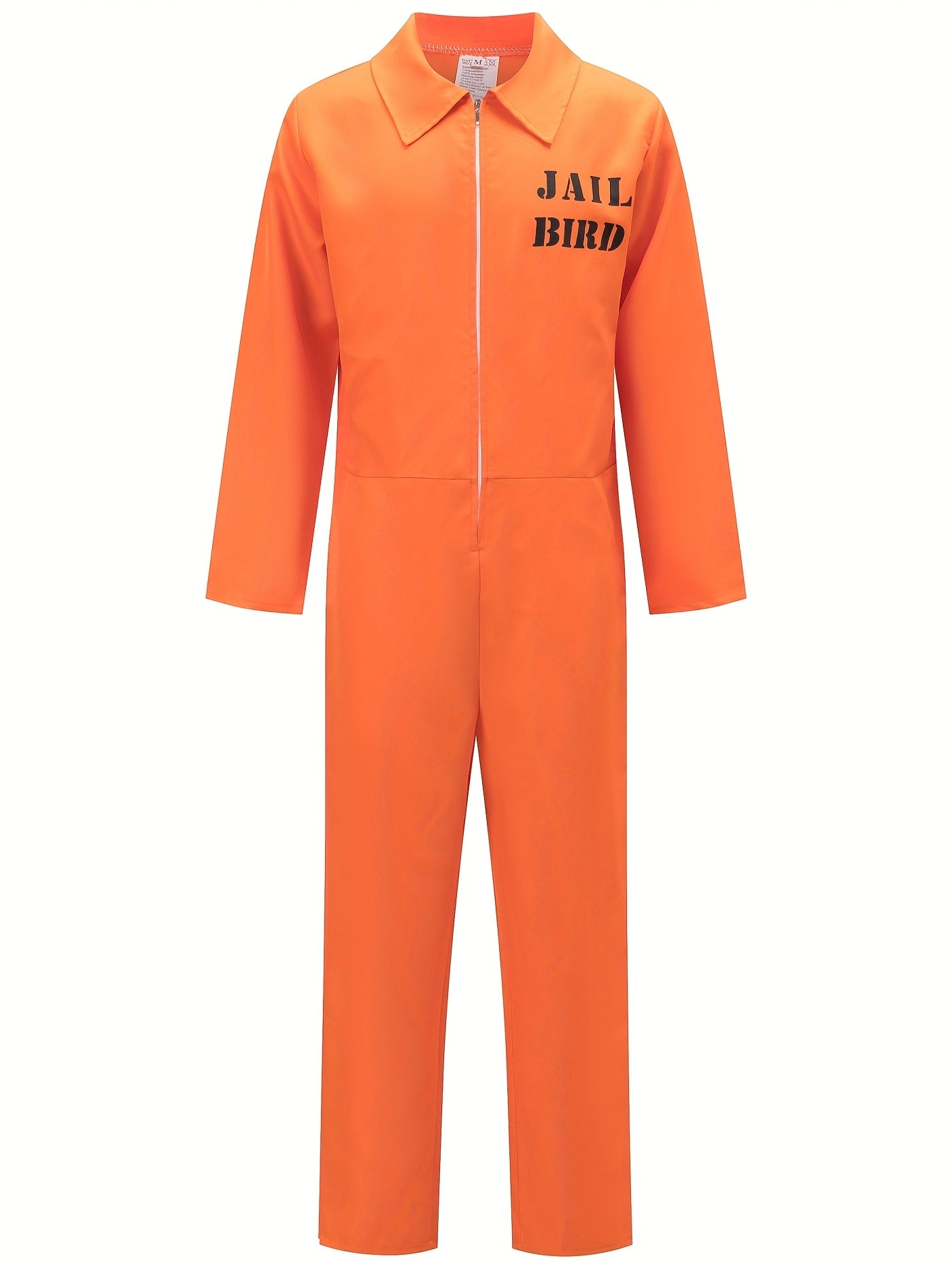 Grappig Halloween Kostuum Heren Gevangenis Overall met Jail Bird Print - Lange Mouwen, Ademend en Comfortabel