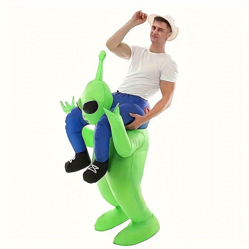 Grappig Opblaasbaar Kostuum Alien met Ride-On Illusie - Lichtgewicht Pak voor Halloween en Feesten