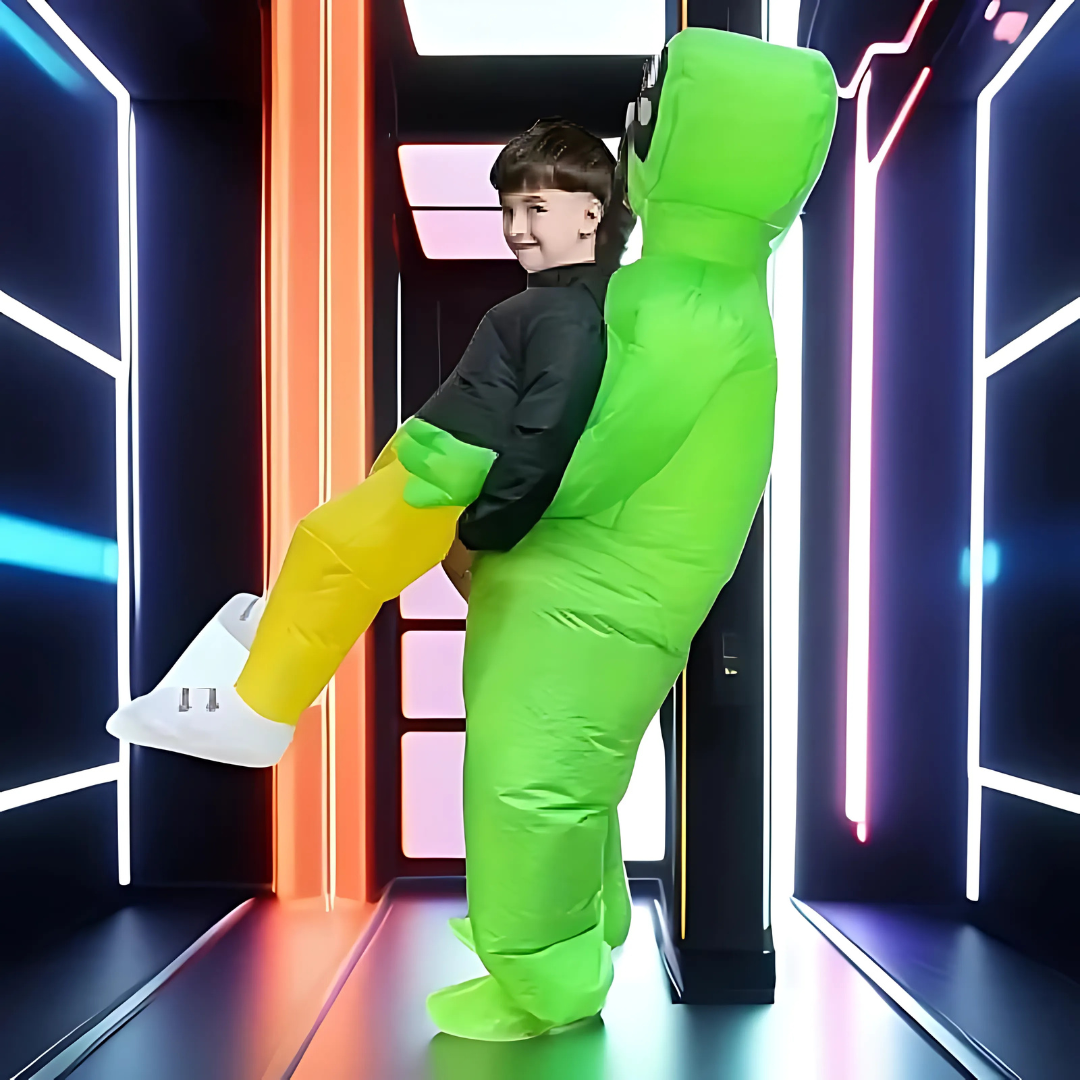 Grappig Opblaasbaar Kostuum Alien voor Mannen – Ride-On Effect, Lichtgewicht, Perfect voor Halloween en Cosplay