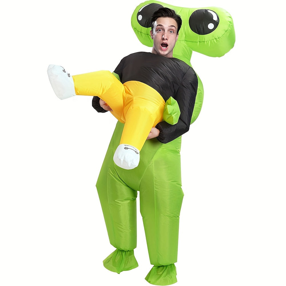 Grappig Opblaasbaar Kostuum Alien voor Mannen – Ride-On Effect, Lichtgewicht, Perfect voor Halloween en Cosplay