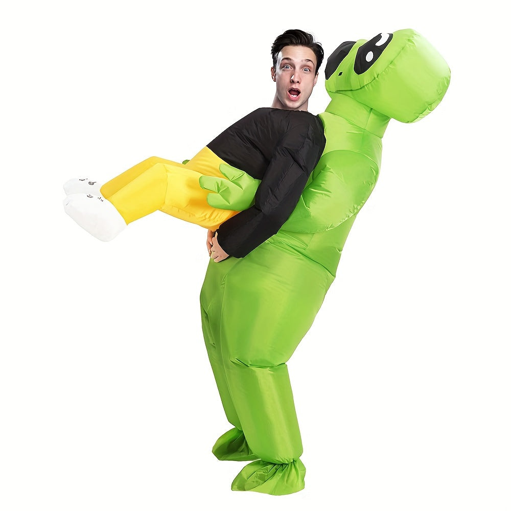 Grappig Opblaasbaar Kostuum Alien voor Mannen – Ride-On Effect, Lichtgewicht, Perfect voor Halloween en Cosplay