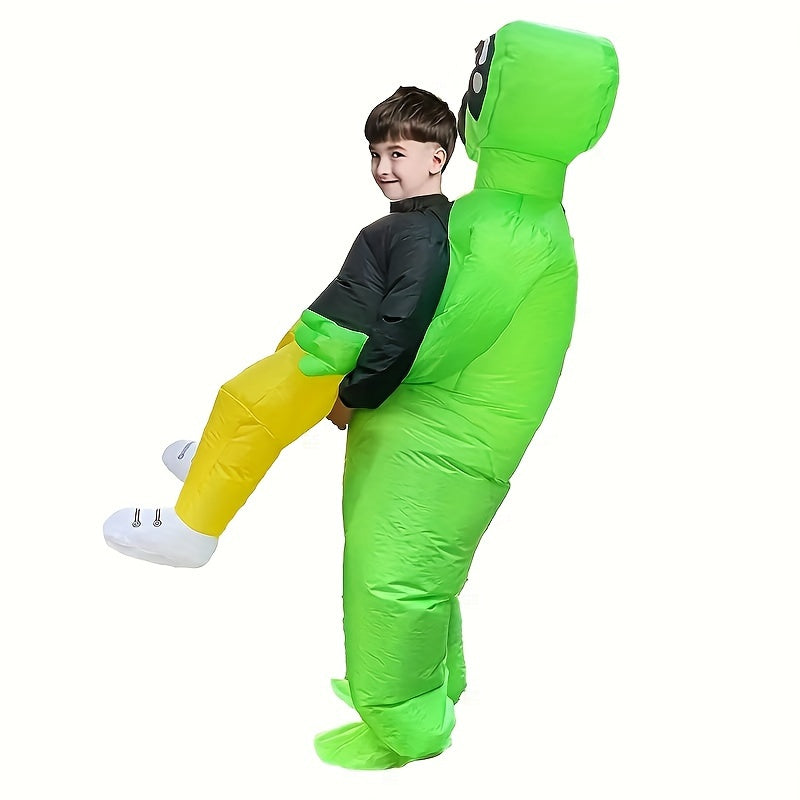 Grappig Opblaasbaar Kostuum Alien voor Mannen – Ride-On Effect, Lichtgewicht, Perfect voor Halloween en Cosplay