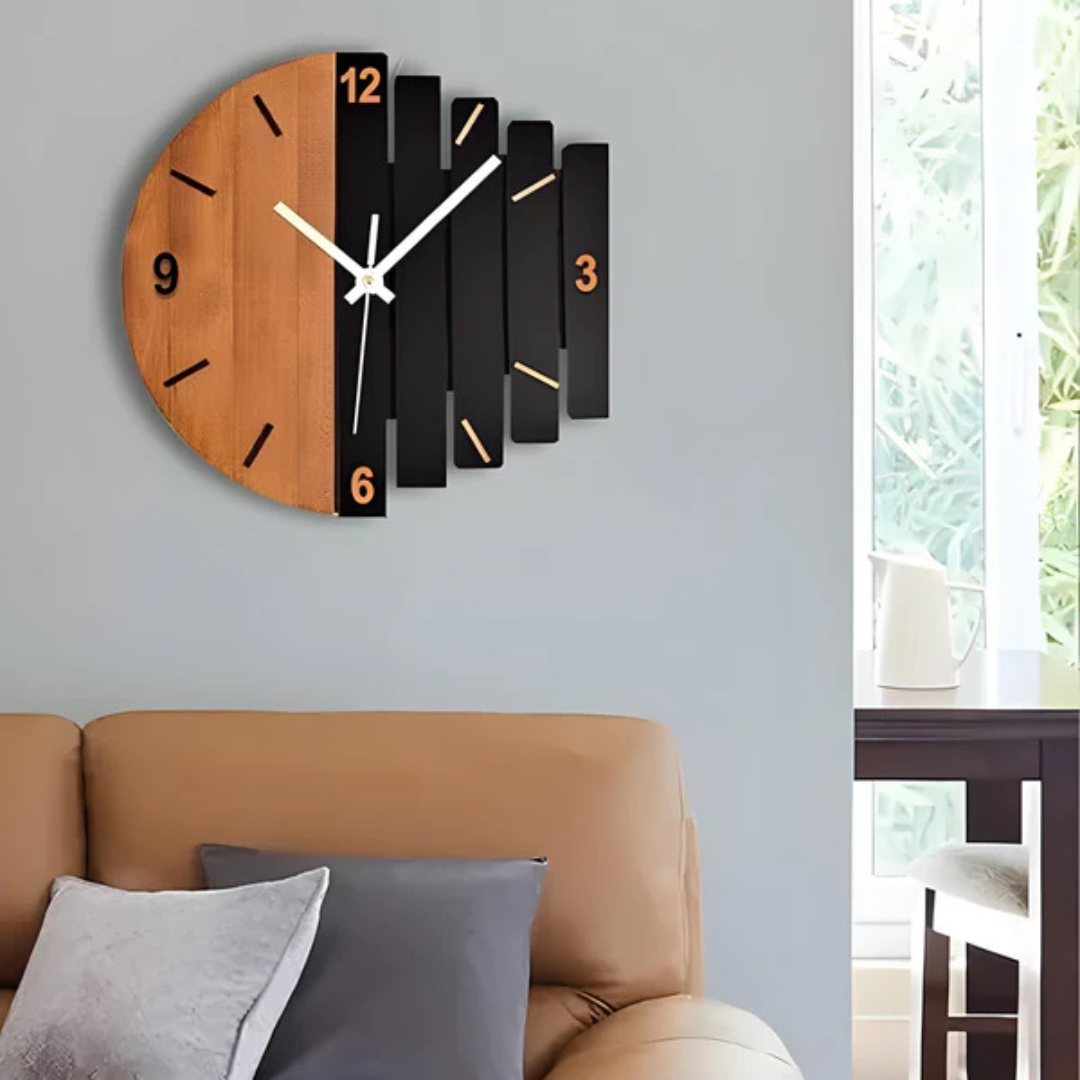 Grote wandklok met 3D-design – Stil en tijdloos voor de woonkamer