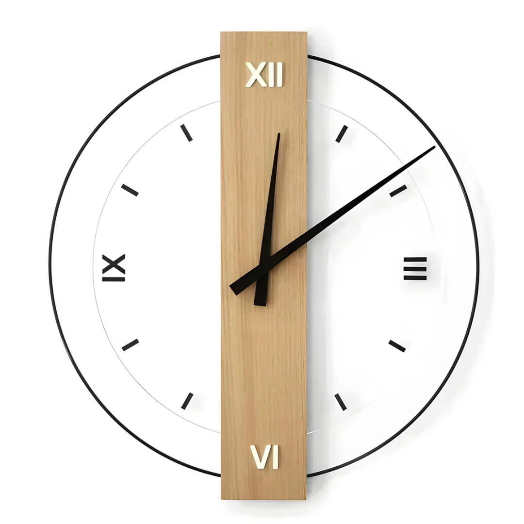 Grote wandklok met stil uurwerk - Tijdloos design voor de woonkamer