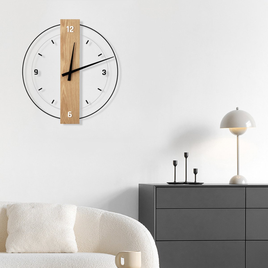 Grote wandklok met stil uurwerk - Tijdloos design voor de woonkamer
