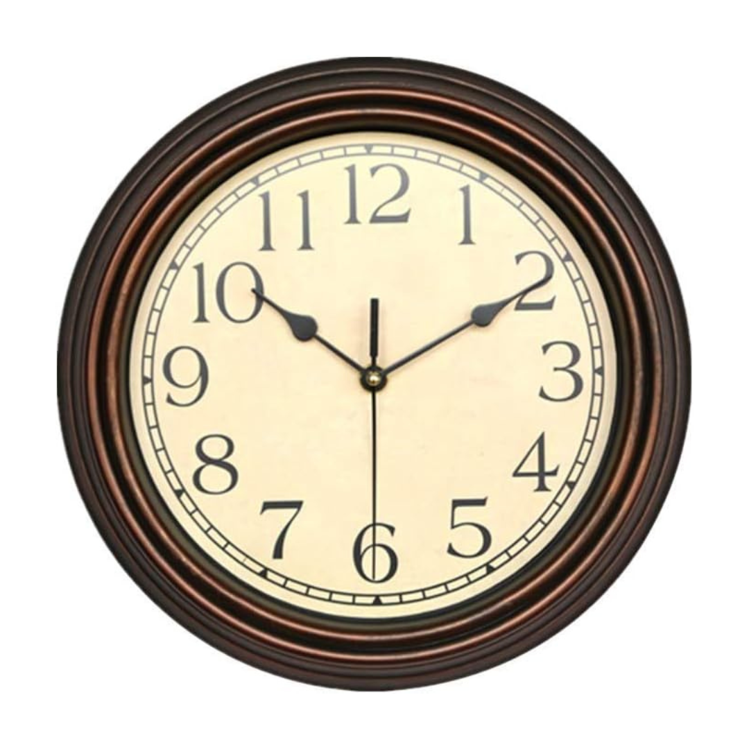 Grote wandklok met stil quartz-uurwerk – 35 cm retro wandklok voor een tijdloos interieur