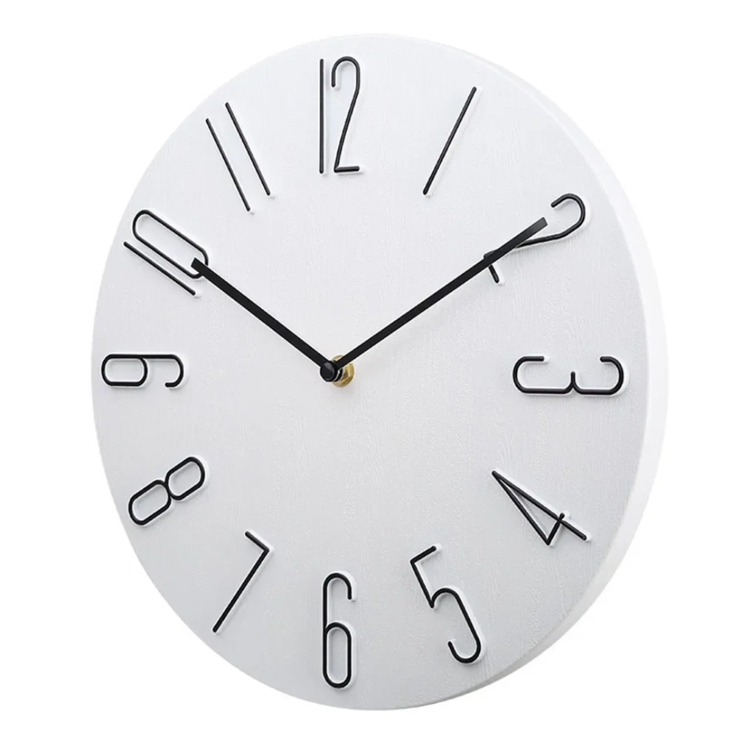 Grote wandklok met stil quartzmechanisme en modern design – 30 cm diameter