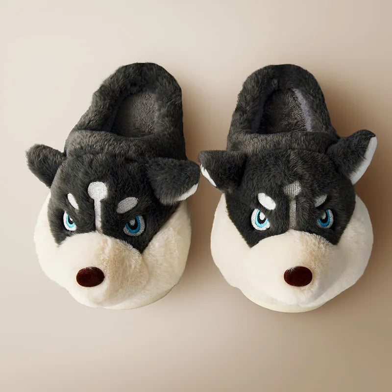 Husky Damespantoffels met zool - Comfortabele pantoffels voor binnengebruik