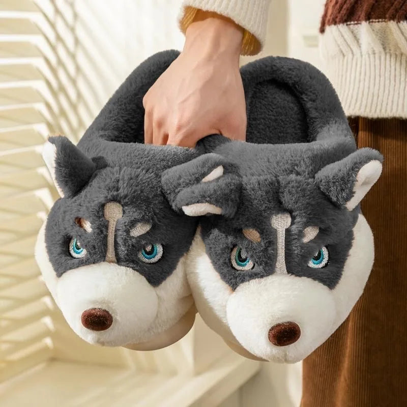 Husky Damespantoffels met zool - Comfortabele pantoffels voor binnengebruik
