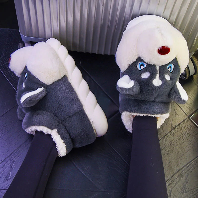 Husky Damespantoffels met zool - Comfortabele pantoffels voor binnengebruik