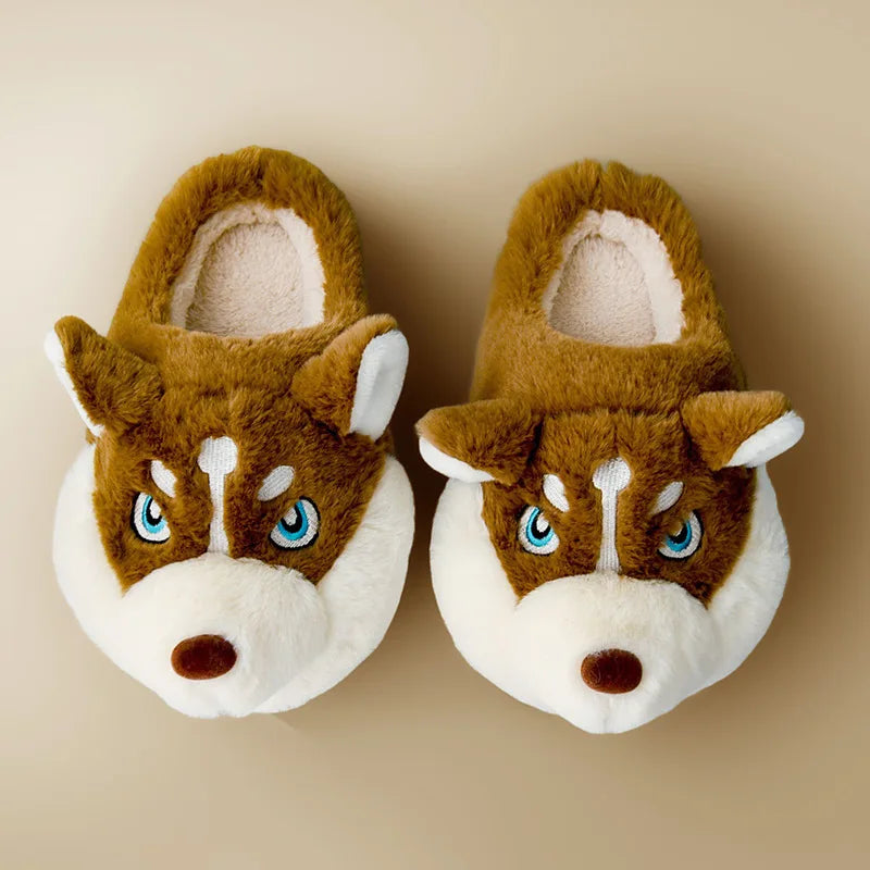 Husky Damespantoffels met zool - Comfortabele pantoffels voor binnengebruik