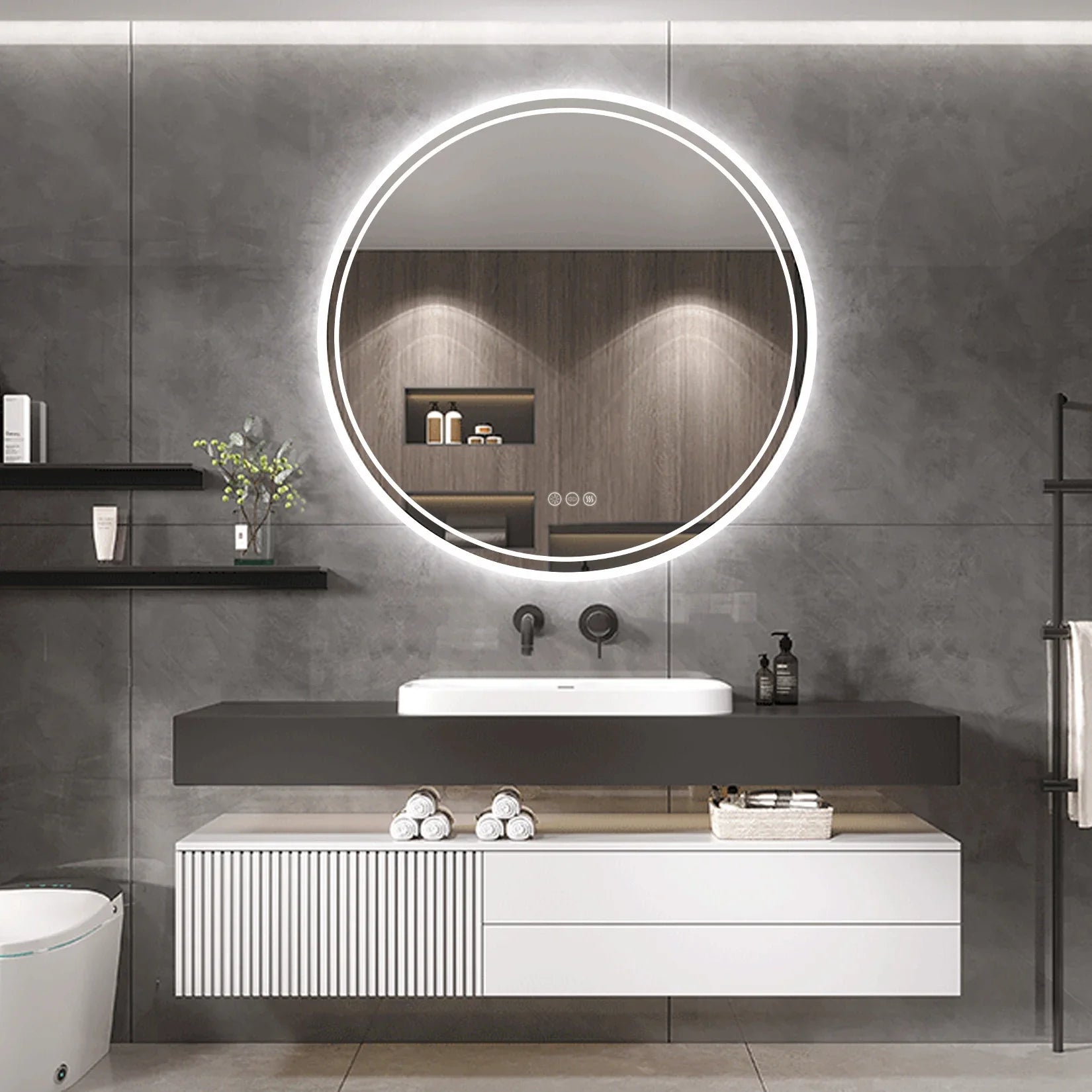 Intelligent LED Badkamer Mirror-anti-passend, aanraakbediening en dimbaar licht