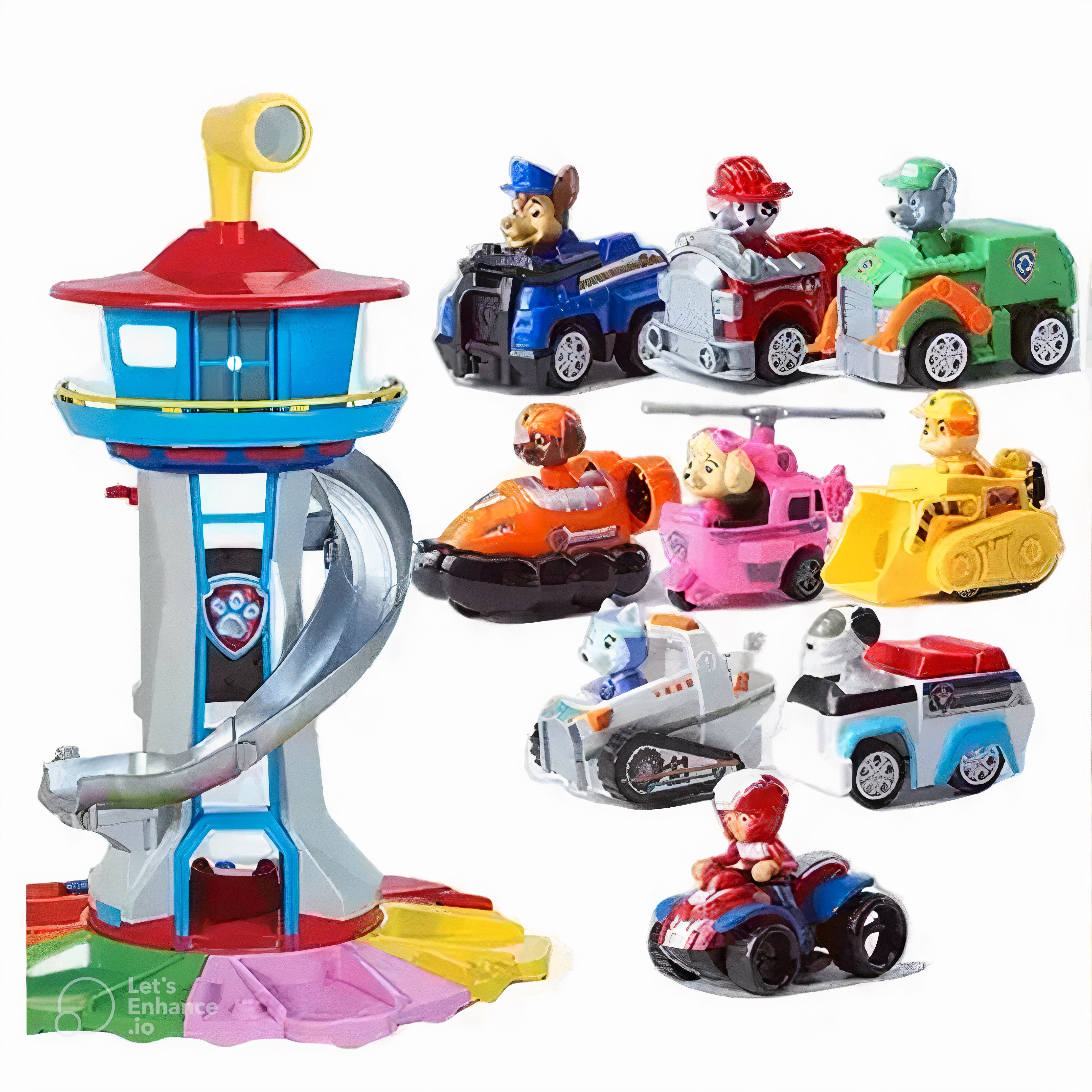Kinderspeelset met auto's en glijbaan