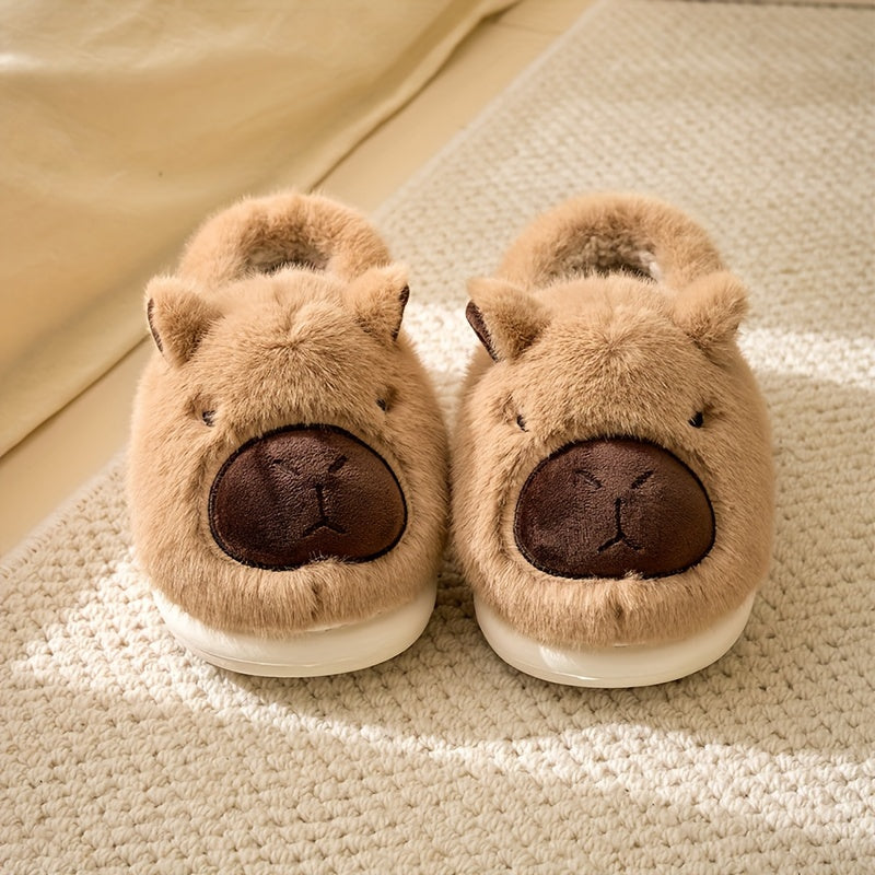 Knuffelige Capybara-binnenpantoffels – zacht en warm met dikke zool, perfect voor koude ochtenden
