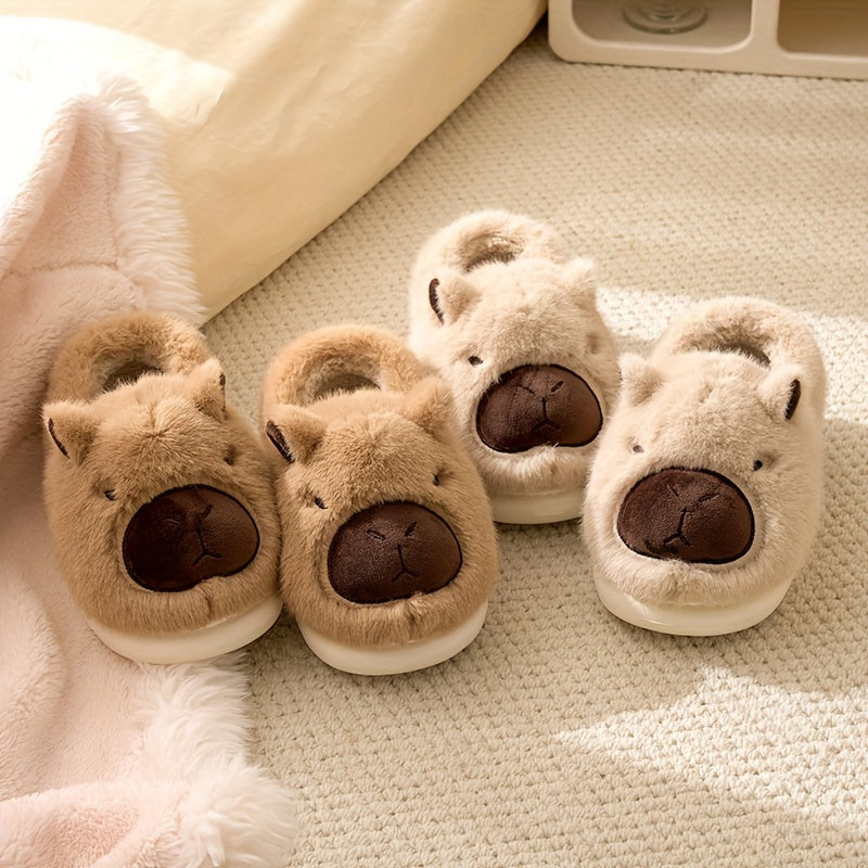 Knuffelige Capybara-binnenpantoffels – zacht en warm met dikke zool, perfect voor koude ochtenden