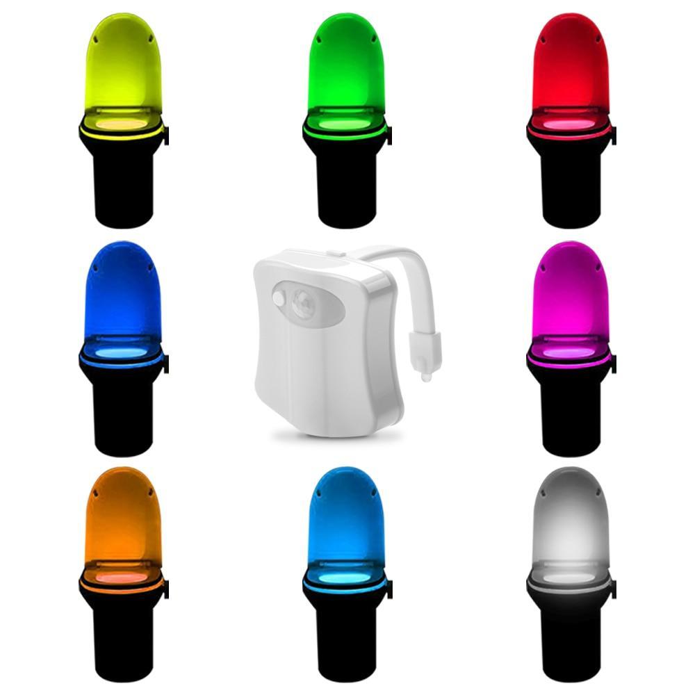 Looglow -beweging -geactiveerd toiletlicht met 8 kleuren - nachtlicht voor meer comfort