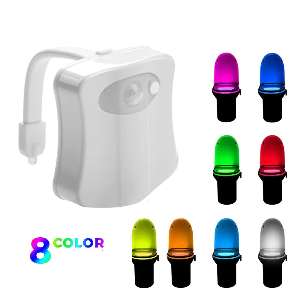 Looglow -beweging -geactiveerd toiletlicht met 8 kleuren - nachtlicht voor meer comfort