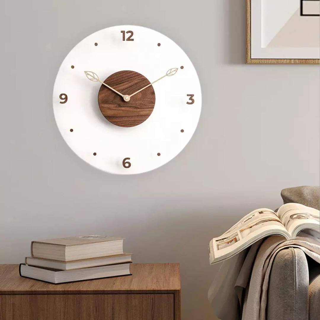 Luxe Wandklok 40cm – Stijlvolle Stille Klok voor Woonkamer of Kantoor