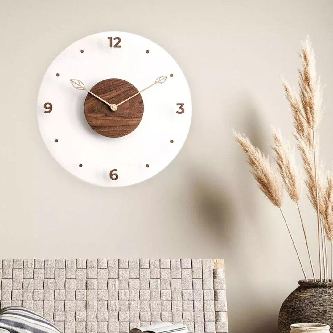 Luxe Wandklok 40cm – Stijlvolle Stille Klok voor Woonkamer of Kantoor