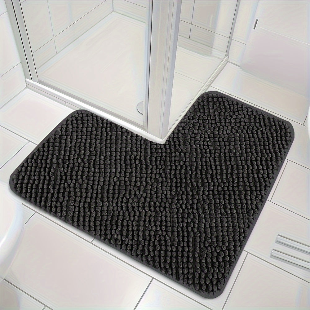 Luxecorner L-vormige douchemat-soft, absorberend en niet-slip voor hoeken
