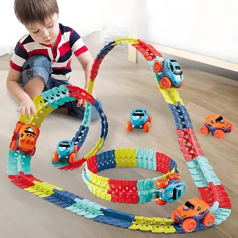 Magnetische autobaan voor kinderen - educatief speelgoed voor creatieve ontwikkeling met veilig, niet-giftig materiaal