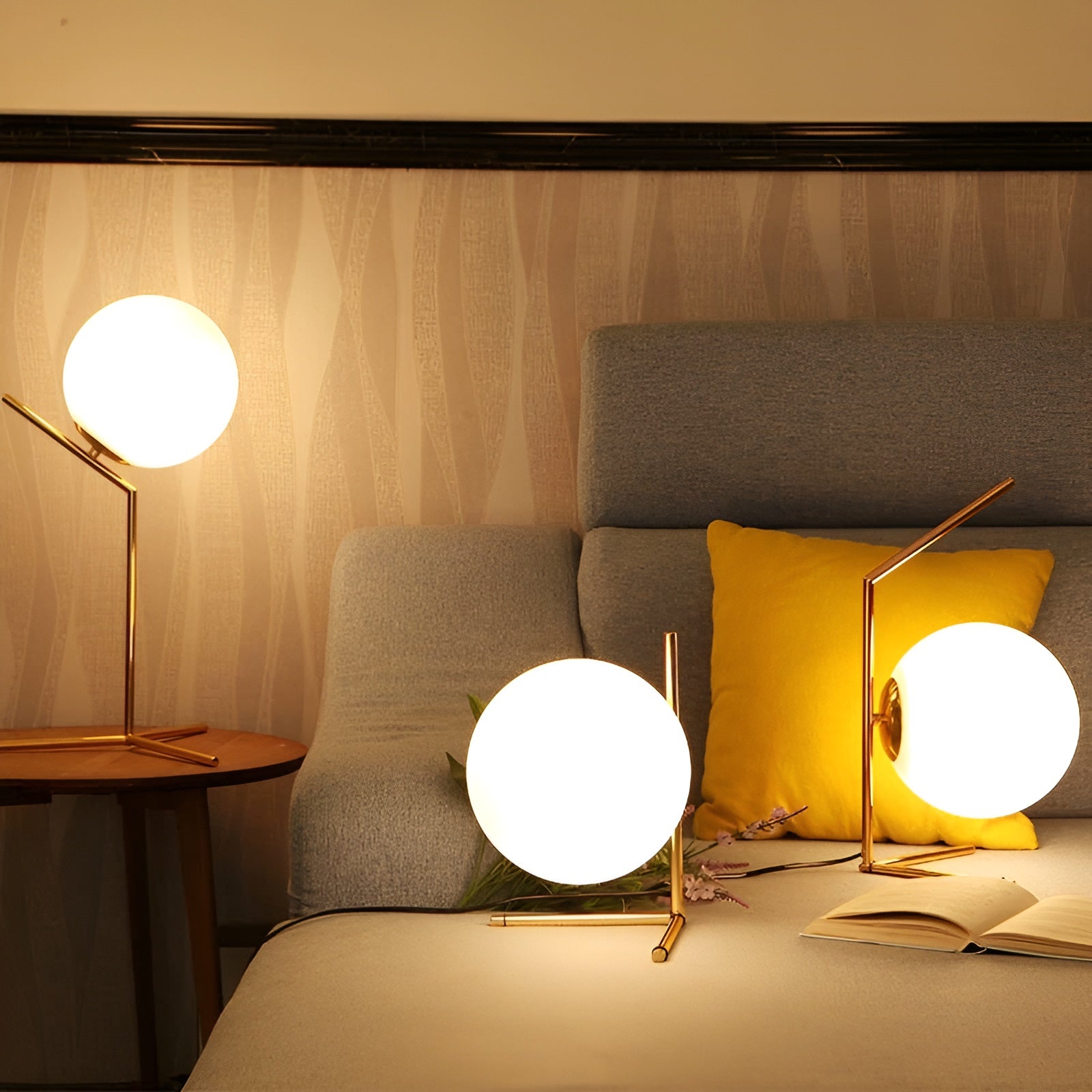 TwinkleSphere Touch Lamp – Elegante Glazen Bol LED Nachtlamp – Moderne Tafellamp voor Woonkamer & Kantoor