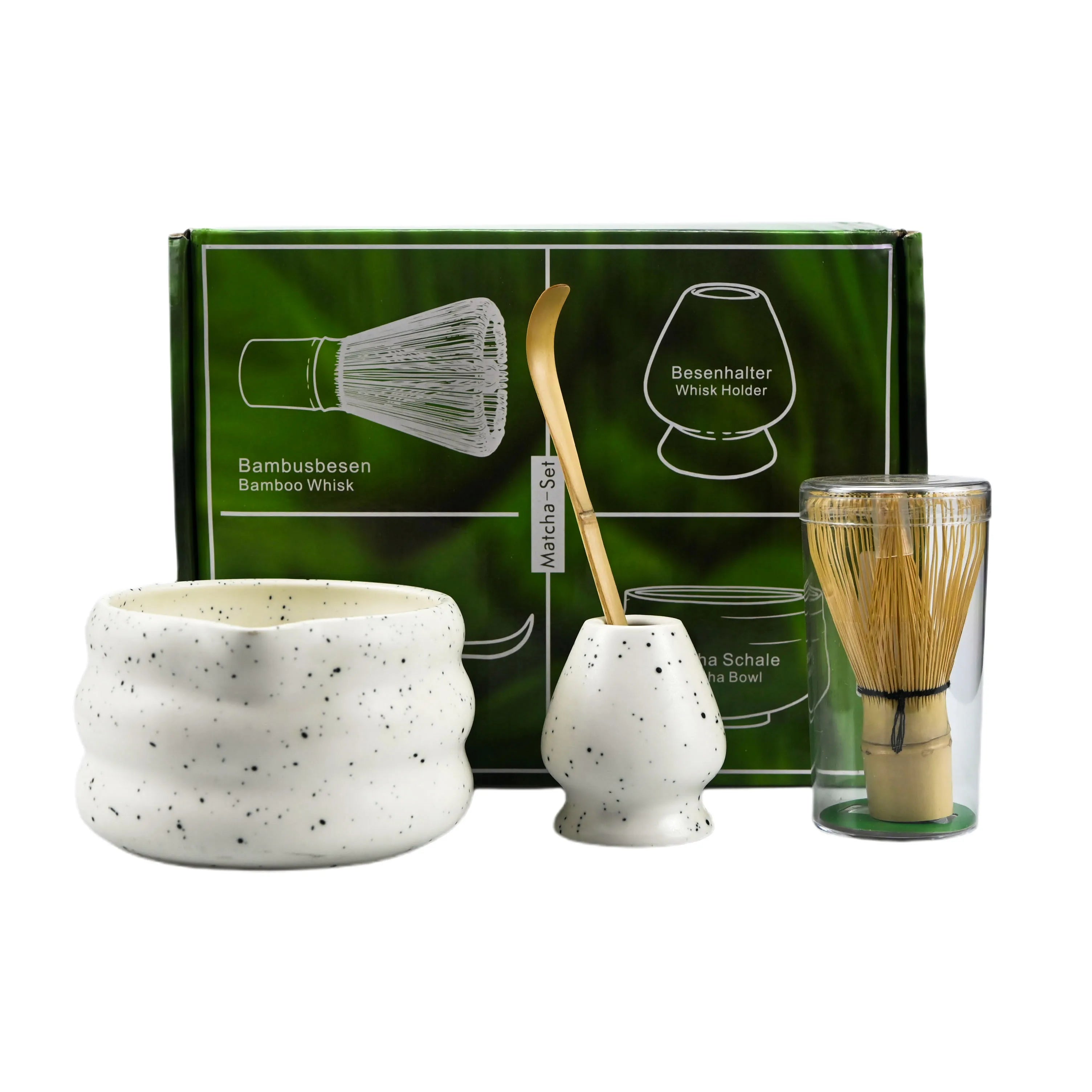 Matcha Set – Set van 4 met kom, garde en Matcha-bereidingsaccessoires