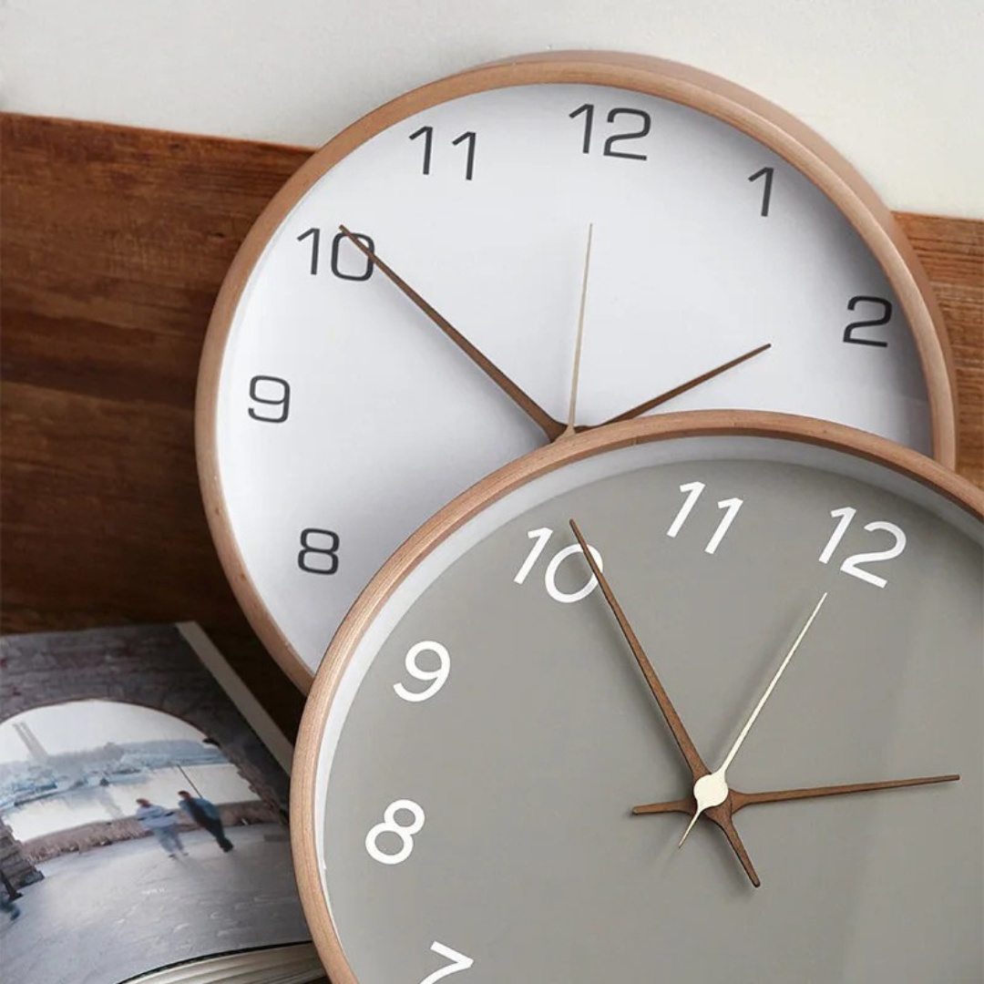Moderne wandklok met stille beweging - Minimalistische klok voor woonkamer en kantoor