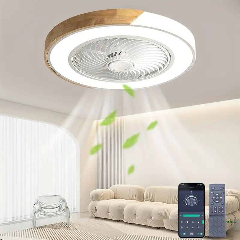 Moderne Plafondventilator met Lamp en Afstandsbediening - Stille LED Ventilatorlamp voor Woonkamer en Slaapkamer 0
