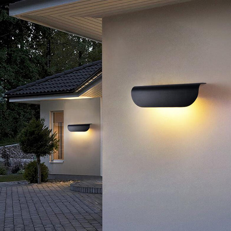 Moderne waterdichte gebogen buitenwandlamp met LED-verlichting - Geschikt voor tuin en terras