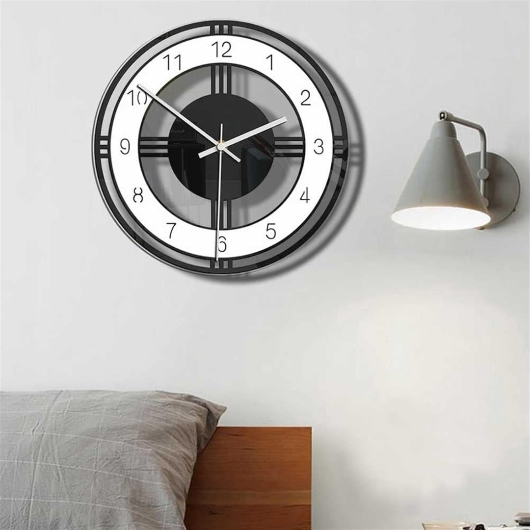 Moderne wandklok groot met grote wijzers voor woonkamer en slaapkamer – stijlvolle minimalistische klok
