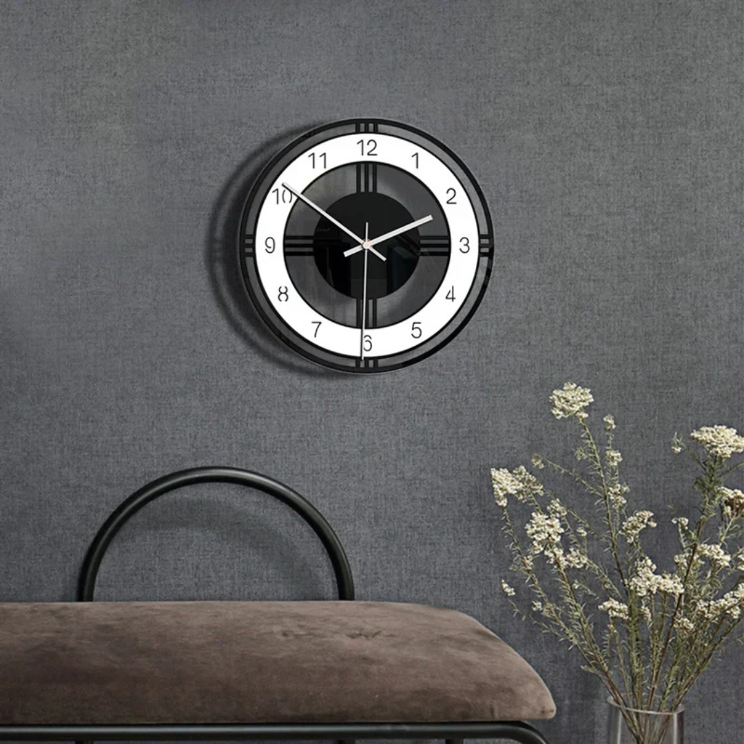 Moderne wandklok groot met grote wijzers voor woonkamer en slaapkamer – stijlvolle minimalistische klok