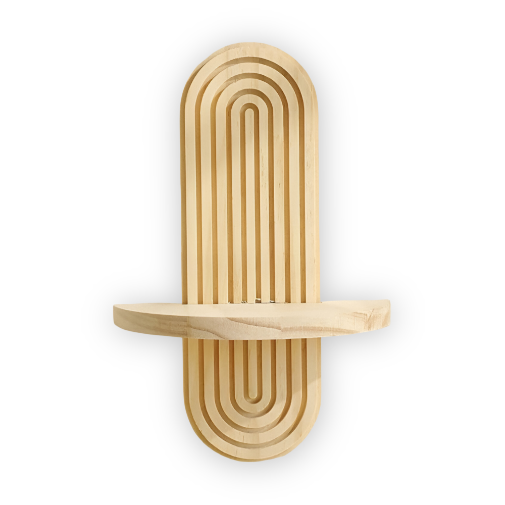 Moderne geometrische houten wandplanken, 35 cm