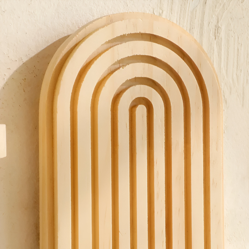 Moderne geometrische houten wandplanken, 35 cm