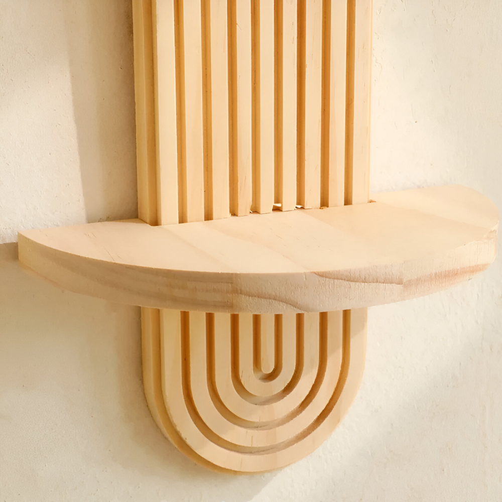 Moderne geometrische houten wandplanken, 35 cm