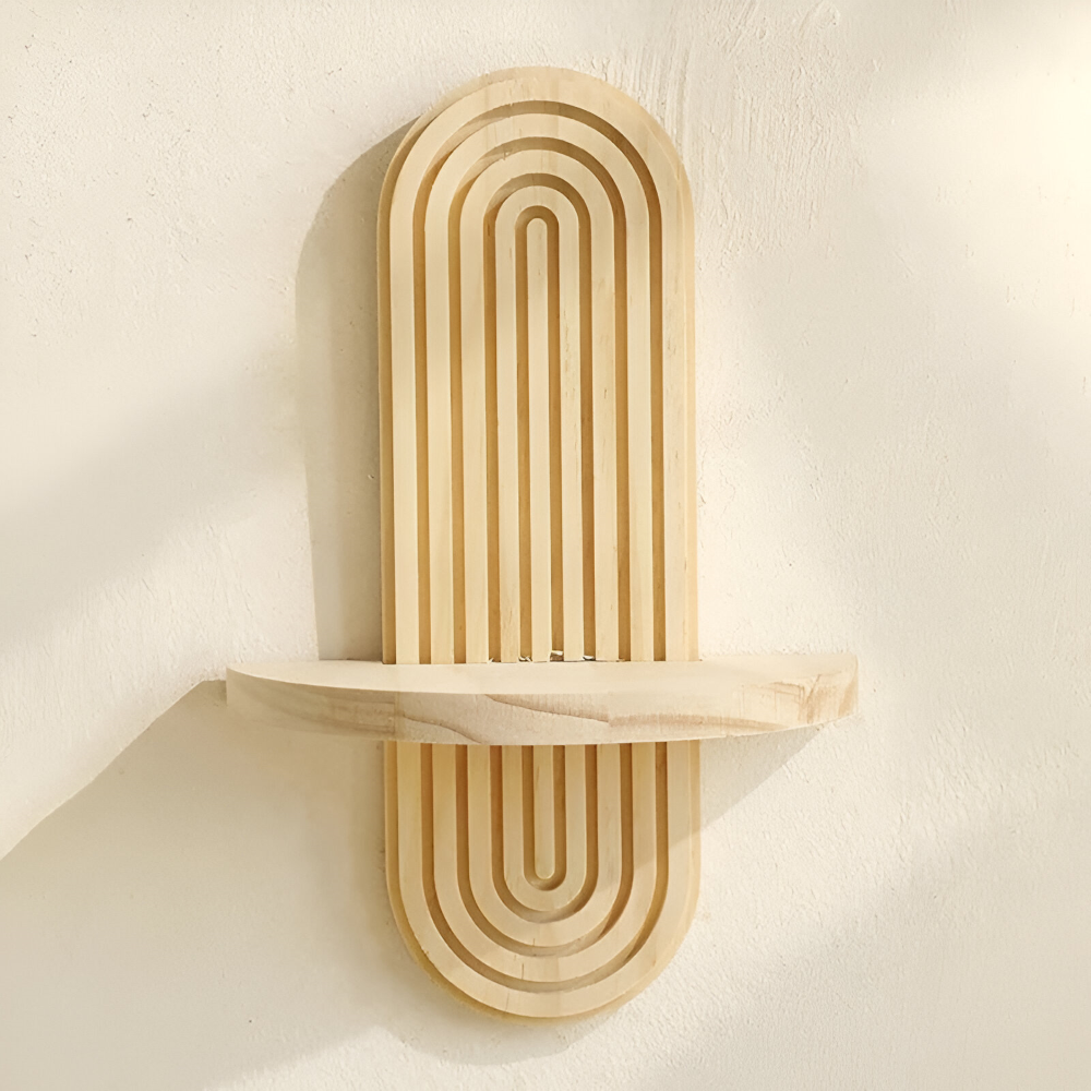 Moderne geometrische houten wandplanken, 35 cm