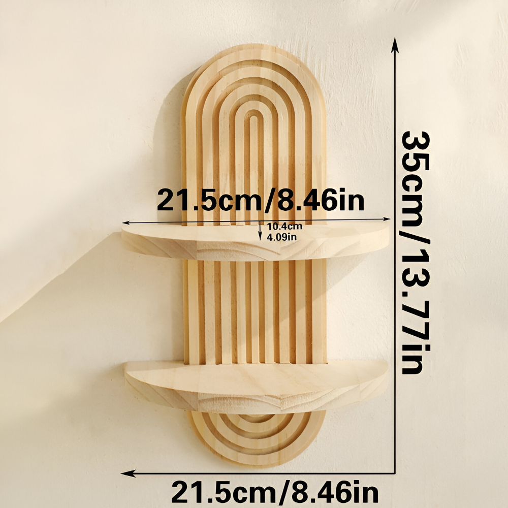 Moderne geometrische houten wandplanken, 35 cm