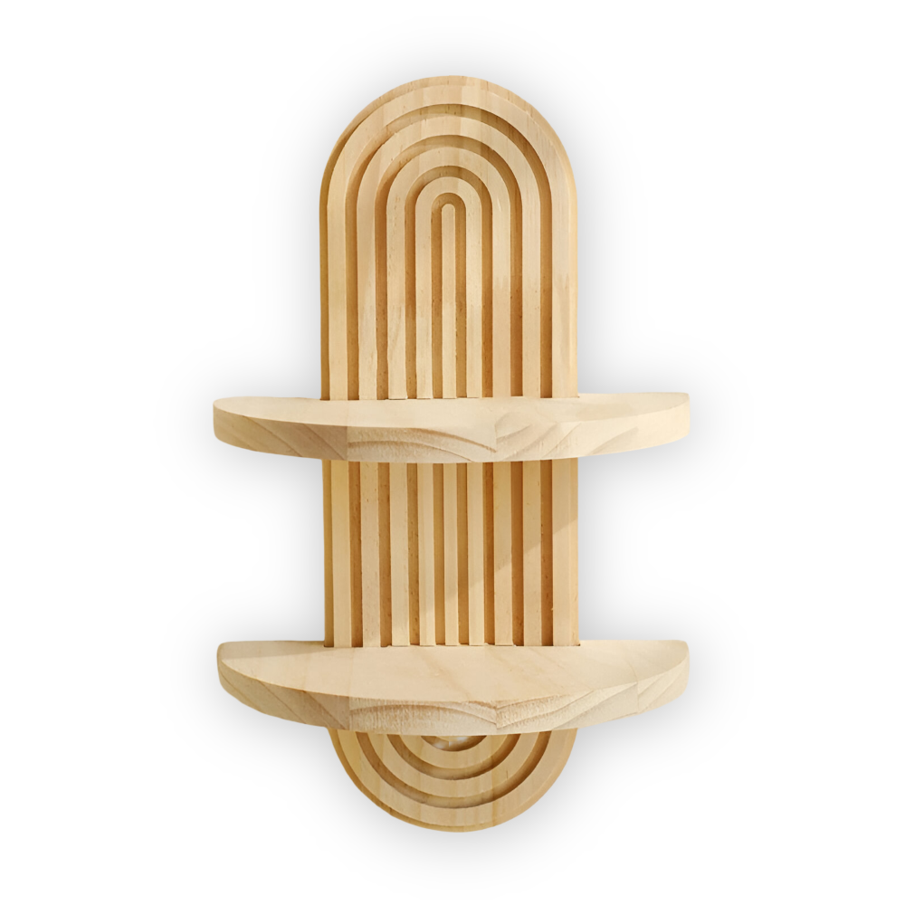 Moderne geometrische houten wandplanken, 35 cm