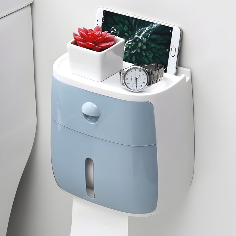 Multicky waterdichte weefselhouder met mobiele telefoonhouder en opslaglade