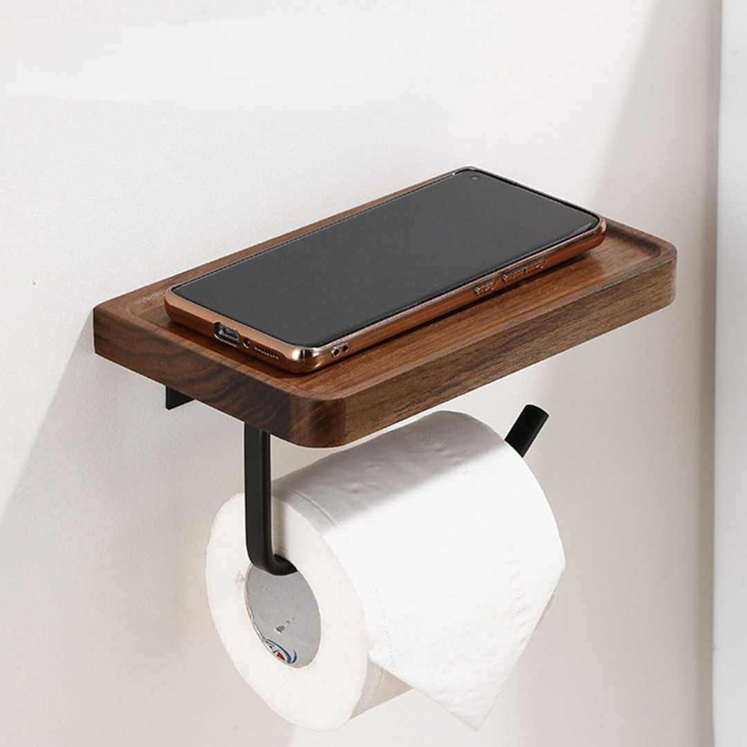 Wandgemonteerde toiletrolhouder - tissuehouder met opbergruimte